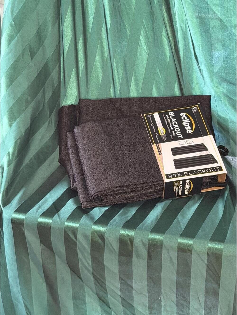 Eclipse Blackout Curtain Panel 42x63 in Black (pair of 2)